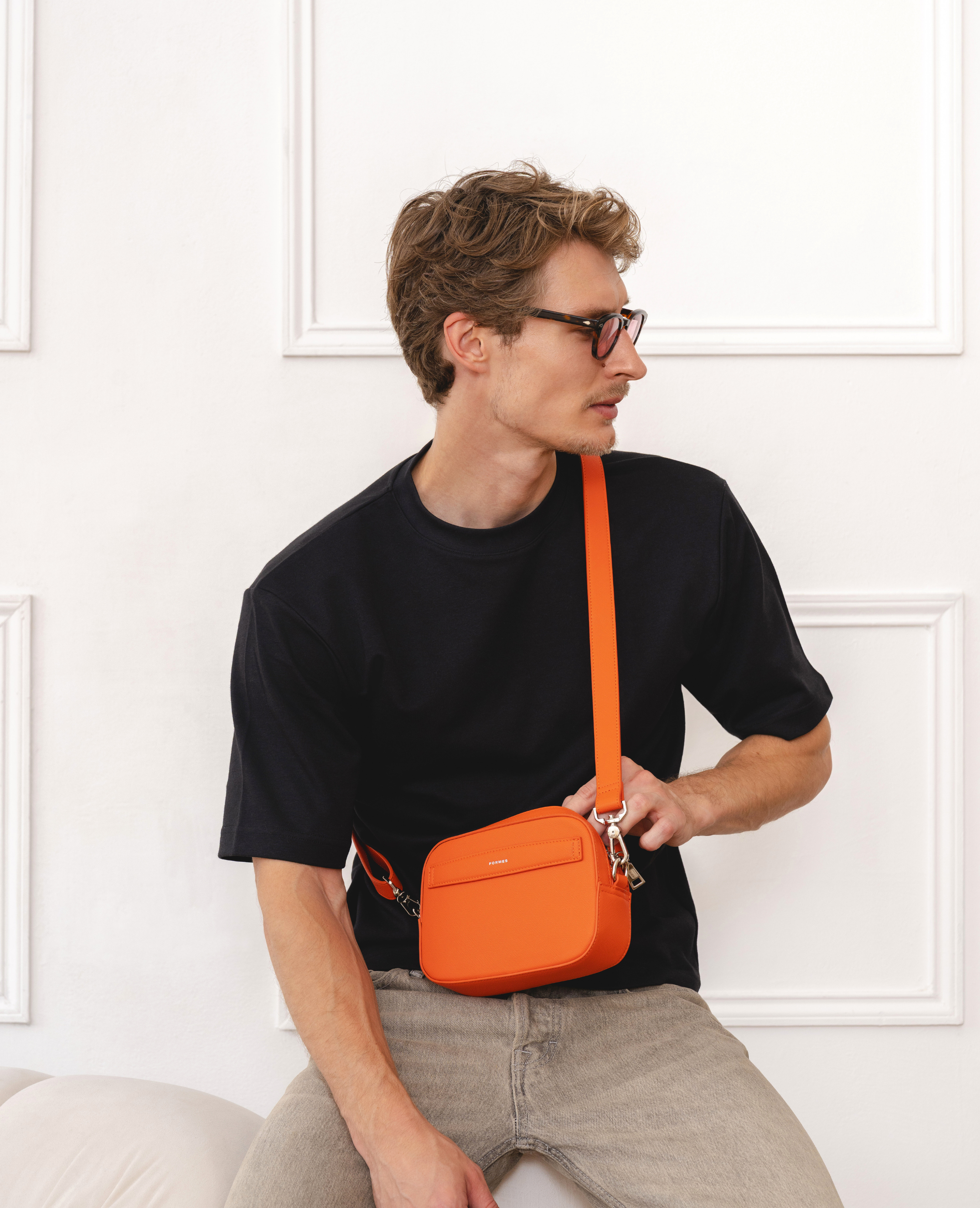 orange mens crossbody bag